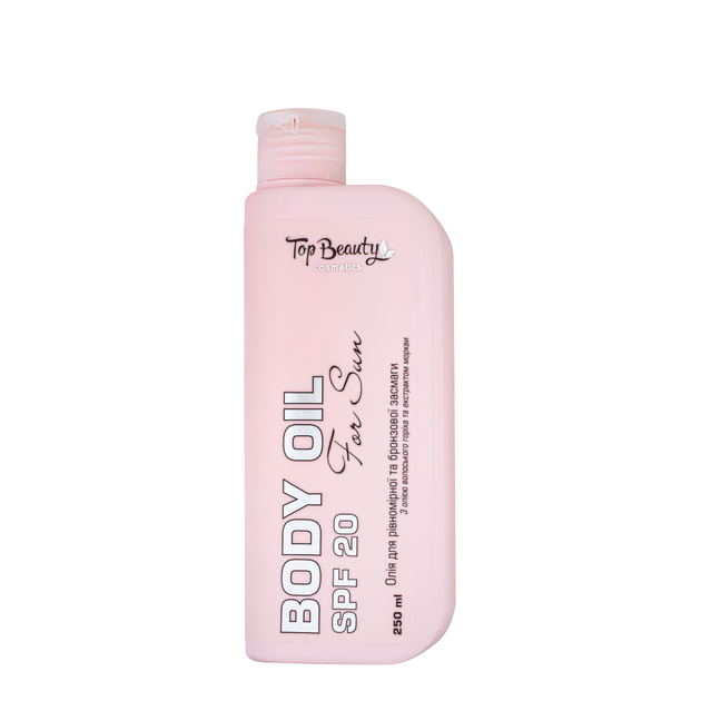 Олія для засмаги Top Beauty з олією волоського горіха та екстрактом моркви SPF20 250 мл - Фото 1 Олія для засмаги Top Beauty з олією волоського горіха та екстрактом моркви SPF20 250 мл - зображення 1