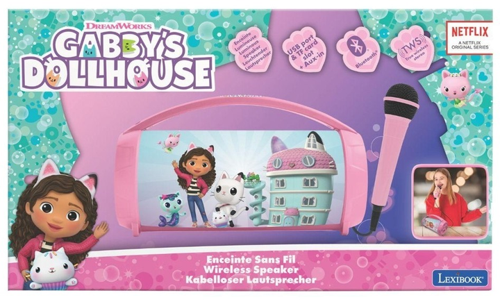 Lalka Bobas Lexibook Gabby’s Dollhouse przenośny głośnik i wbudowany mikrofon (BTP585GDHZ) (3380743108315) - obraz 6