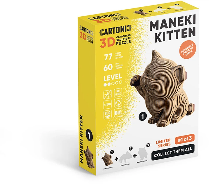 Картонный конструктор Cartonic 3D Puzzle Maneki Kitten 77 элементов (CARTMNMANE) - Фото 8 Картонный конструктор Cartonic 3D Puzzle Maneki Kitten 77 элементов (CARTMNMANE) - изображение 8