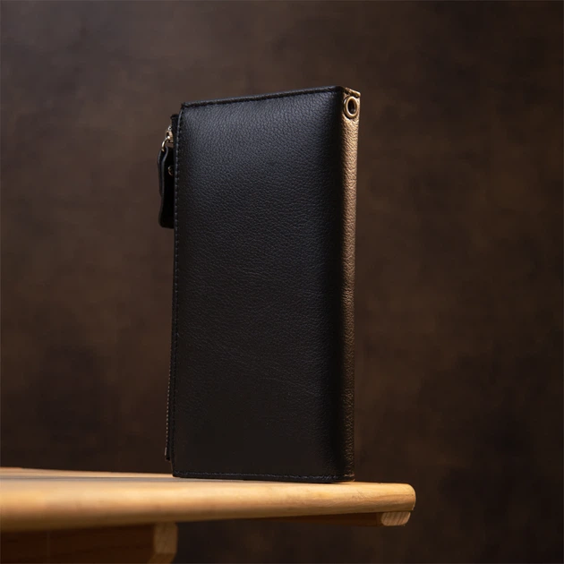 Классический стильный кошелек-клатч ST Leather Wallet&nbsp;19373 Черный - изображение 8