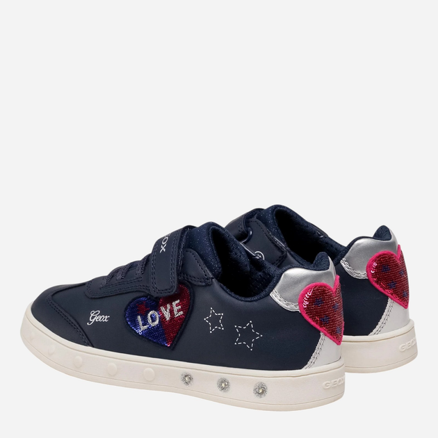 Sneakersy dziecięce dla dziewczynki świecące Geox J158WI000BC-C4002 29 Granatowe (8050036053817) - obraz 4