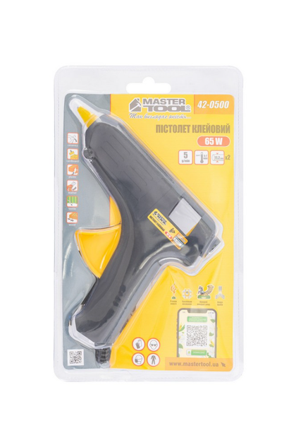 Пистолет клеевой Mastertool 11.2 мм х 65 Вт (42-0500) - Фото 3 Пистолет клеевой Mastertool 11.2 мм х 65 Вт (42-0500) - изображение 3