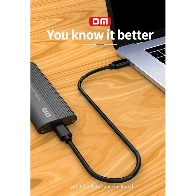 Зовнішня кишеня для M.2 SSD диска NVME/NGFF/SATA - M2 перехідник на USB Type-C HD1300 (106900) - зображення 8