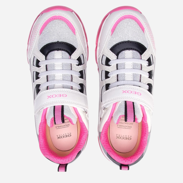 Buty sportowe dziecięce dla dziewczynki świecące LED Geox J0245C0KNAS-C0563 25 Białe (8054730390865) - obraz 5