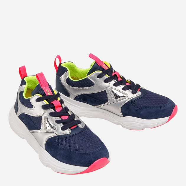 Buty sportowe młodzieżowe dziewczęce z białą podeszwą Geox J04CNB01422-C0673 35 Granatowe (8050036035158) - obraz 3
