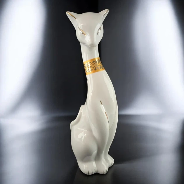 Статуэтка Кошка керамическая белая 27,5х7,5х9 см (36003A) - изображение 5
