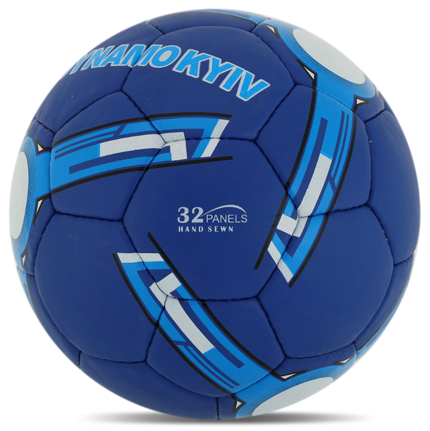 М'яч футбольний №5 PU Гріппі зшитий вручну BALLONSTAR DYNAMO KYIV FB-4084 (№5, PU, синьо-блакитний) - изображение 5