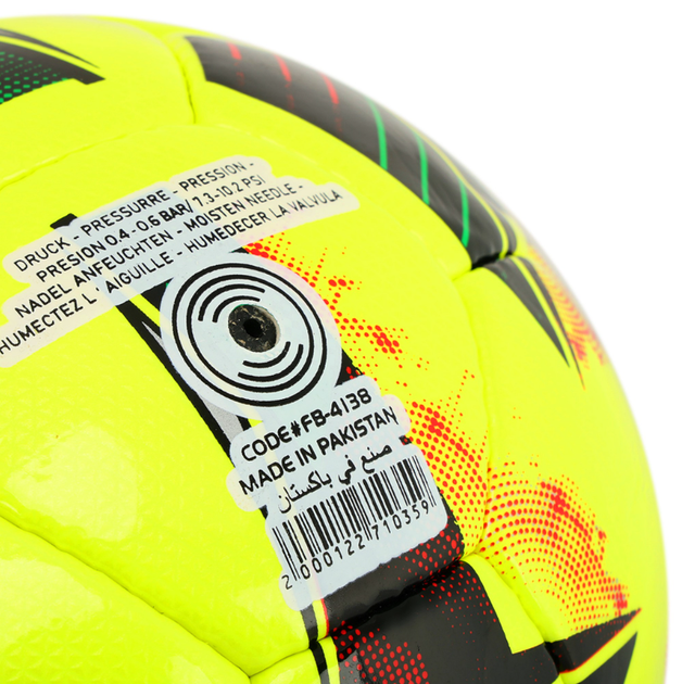 М'яч футбольний професійний ручне прошиття, ламінований №5 PU SOCCERMAX FB-4138 (№5, жовтий) - Фото 6 М'яч футбольний професійний ручне прошиття, ламінований №5 PU SOCCERMAX FB-4138 (№5, жовтий) - изображение 6