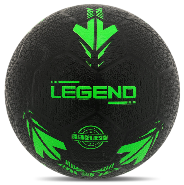 М'яч гумовий для вуличного футболу №5 Legend STR34681 (№5, чорно-зелений) - Фото 3 М'яч гумовий для вуличного футболу №5 Legend STR34681 (№5, чорно-зелений) - изображение 3