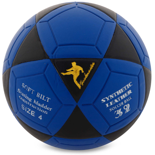 М'яч футбольний №4 PVC матовий клеєний SP-Sport FB-0451 (№4, синьо-чорний) - изображение 3