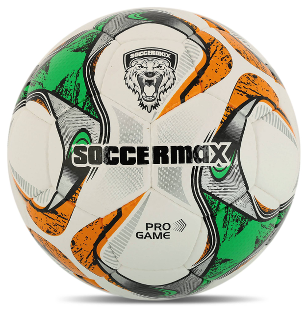 М'яч футбольний професійний ручне прошиття PU №5 SOCCERMAX FB-4069 (PU, біло-зелений) - Фото 3 М'яч футбольний професійний ручне прошиття PU №5 SOCCERMAX FB-4069 (PU, біло-зелений) - изображение 3