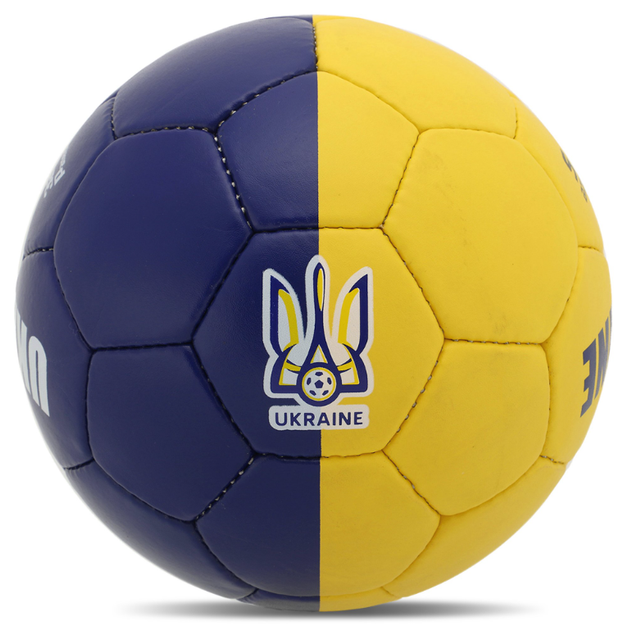 М'яч футбольний №5 PVC Гріппі зшитий вручну BALLONSTAR UKRAINE FB-9535 (PVC, №5, синьо-жовтий) - изображение 4