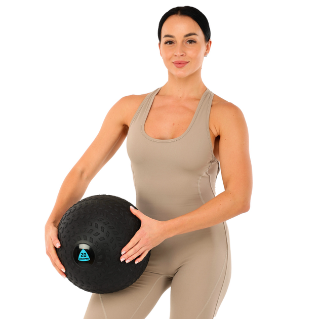 М'яч набивний слембол для кросфіту рифлений LiveUp SLAM BALL LP8105-20 20кг (PVC, мінеральний наповнювач, d-28см, чорний) - Фото 8 М'яч набивний слембол для кросфіту рифлений LiveUp SLAM BALL LP8105-20 20кг (PVC, мінеральний наповнювач, d-28см, чорний) - изображение 8