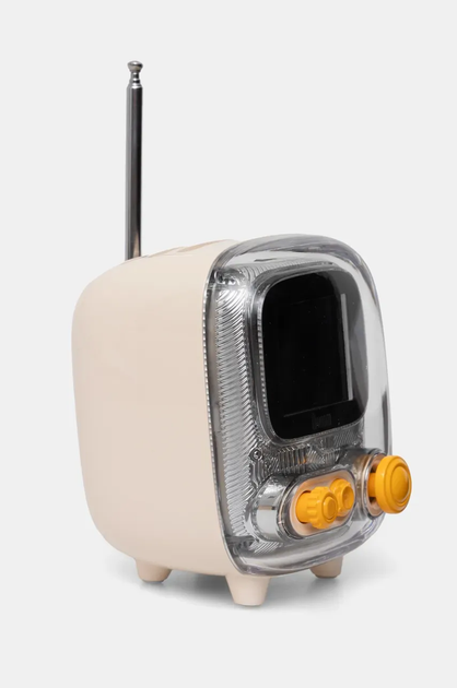 Портативная беспроводная колонка Divoom Tiivoo-2 с Bluetooth, пиксель-экраном, FM-радио, будильником и мультимедийными функциями, Бежевая - изображение 2
