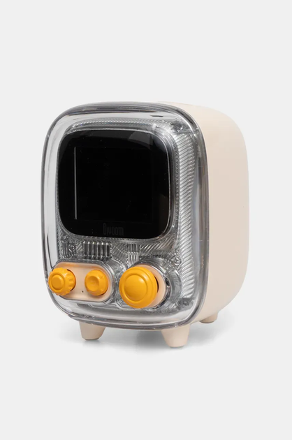 Портативная беспроводная колонка Divoom Tiivoo-2 с Bluetooth, пиксель-экраном, FM-радио, будильником и мультимедийными функциями, Бежевая - изображение 3