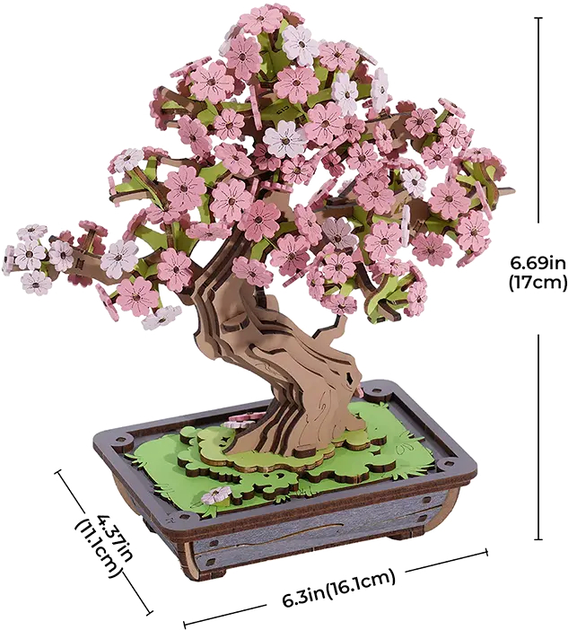 Składane klocki Robotime DIY Sakura Bonsai TG415 (6946785122121) - obraz 5