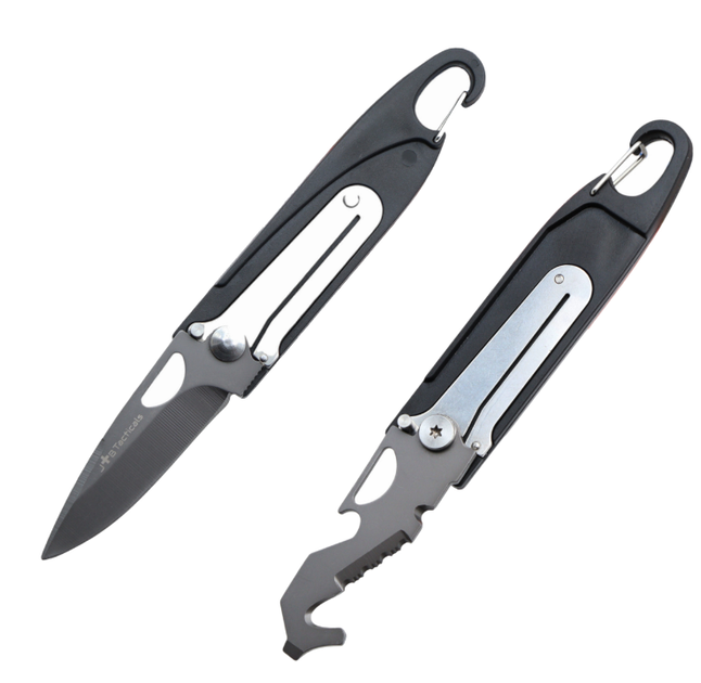 Спасательный Нож с Карабином Мультитул 7в1 JB Tacticals JB-KNF-0011-BLK Черный - Фото 2 Спасательный Нож с Карабином Мультитул 7в1 JB Tacticals JB-KNF-0011-BLK Черный - изображение 2
