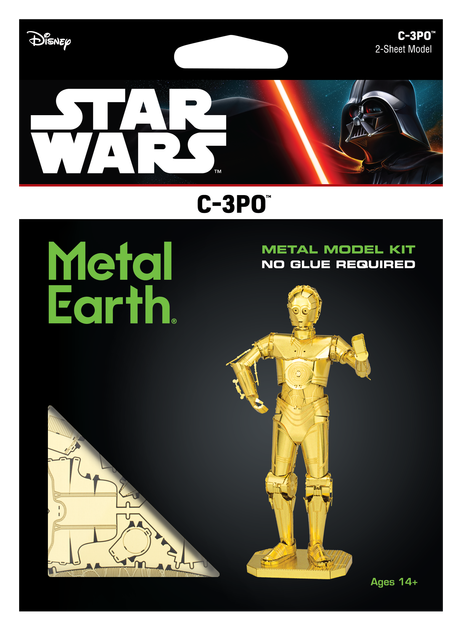 Металлический 3D конструктор "Дроид Star Wars Gold C-3PO", Metal Earth, MMS270 - Фото 7 Металлический 3D конструктор "Дроид Star Wars Gold C-3PO", Metal Earth, MMS270 - изображение 7