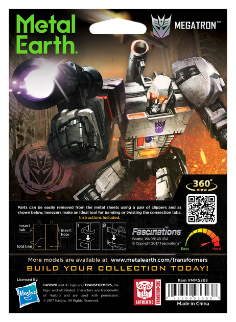 Металевий 3D конструктор "Megatron Transformers", Metal Earth, MMS303 - Фото 8 Металевий 3D конструктор "Megatron Transformers", Metal Earth, MMS303 - зображення 8