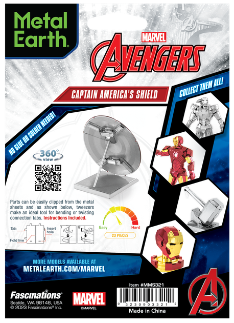 Металлический 3D конструктор "Щит Капитана Америка Marvel" - изображение 8