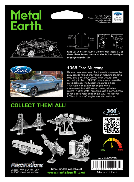 Металлический 3D конструктор "Автомобиль 1965 Ford Mustang" - изображение 8