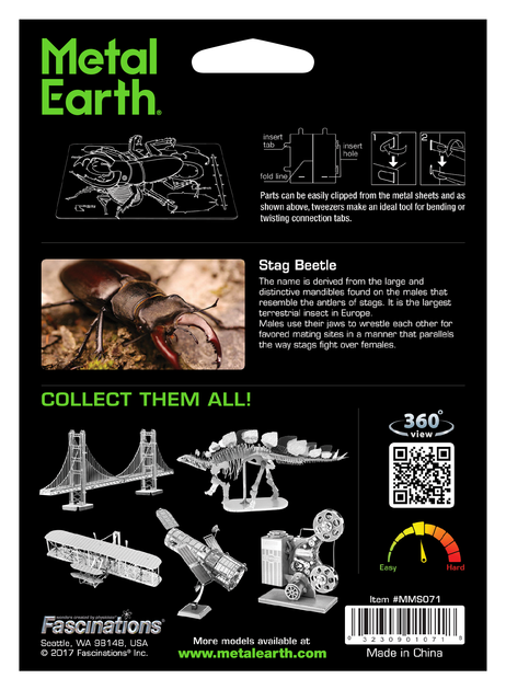 Металлический 3D конструктор "Жук-олень", Metal Earth, MMS071 - изображение 8