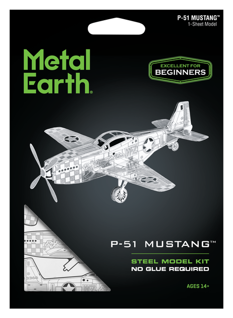 Metalowy konstruktor 3D Fascinations Metal Earth Myśliwiec P-51 Mustang MMS003 (032309010039) - obraz 6
