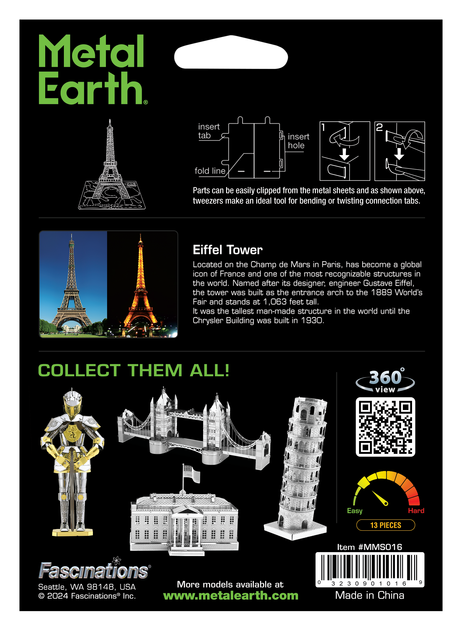 Металлический 3D конструктор "Эйфелева башня", Metal Earth, MMS016 - изображение 8