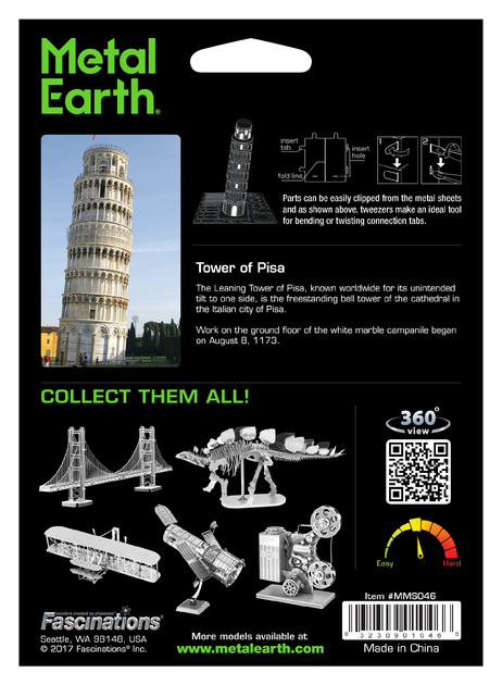 Металлический 3D конструктор "Пизанская башня", Metal Earth, MMS046 - Фото 8 Металлический 3D конструктор "Пизанская башня", Metal Earth, MMS046 - изображение 8