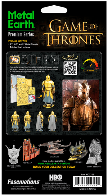 Металлический 3D конструктор "Game of Thrones - The Mountain", Metal Earth, ICX123 - Фото 8 Металлический 3D конструктор "Game of Thrones - The Mountain", Metal Earth, ICX123 - изображение 8