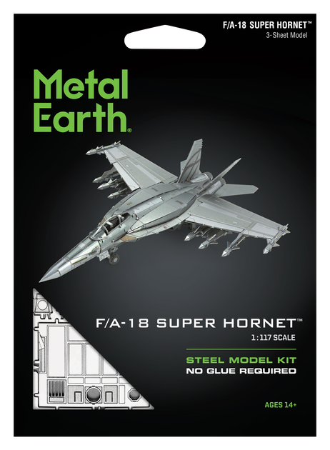 Металлический 3D конструктор Metal Earth "Истребитель-бомбардировщик F/A-18 Super Hornet" (MMS459) - Фото 10 Металлический 3D конструктор Metal Earth "Истребитель-бомбардировщик F/A-18 Super Hornet" (MMS459) - изображение 10