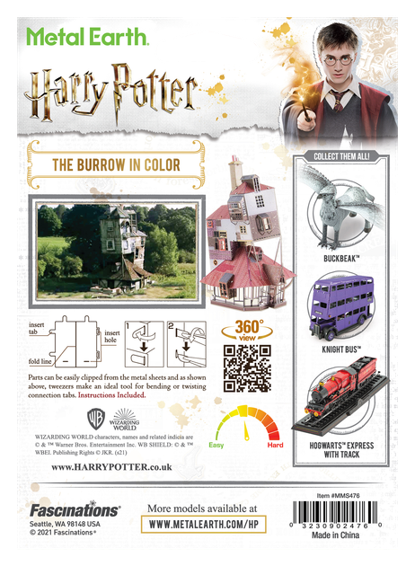 Металлический 3D конструктор "Harry Potter - Дом Нора", Metal Earth, MMS476 - Фото 8 Металлический 3D конструктор "Harry Potter - Дом Нора", Metal Earth, MMS476 - изображение 8