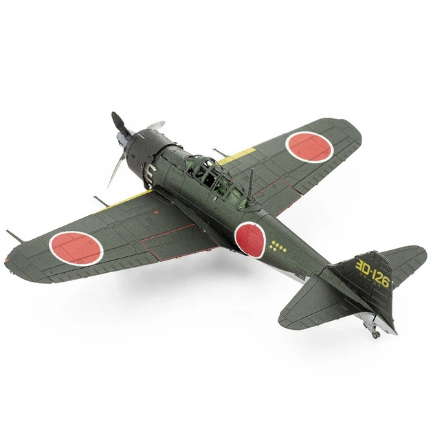 Металевий 3D конструктор "Японський винищувач Mitsubishi Zero" - Фото 3 Металевий 3D конструктор "Японський винищувач Mitsubishi Zero" - зображення 3