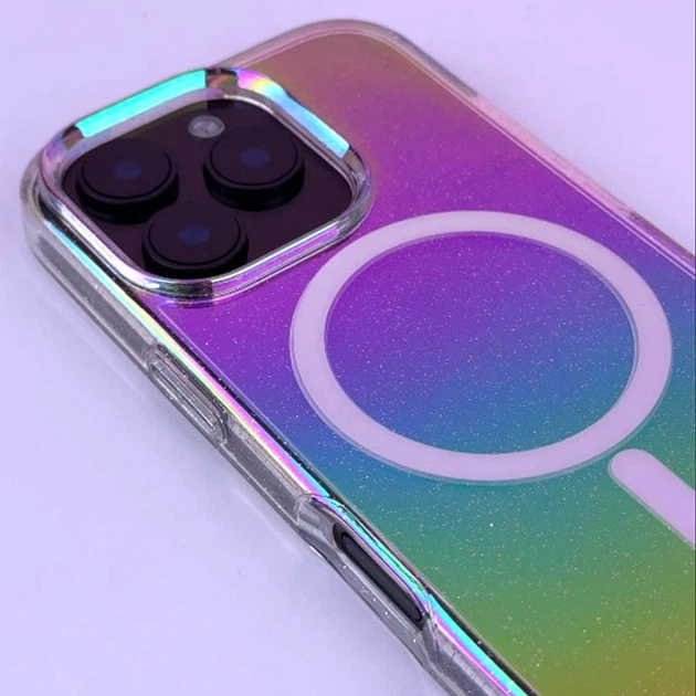 Противоударный чехол TPU Galaxy Sparkle (MagFit) для Apple iPhone 16 Pro Chroma+Glitter - изображение 5