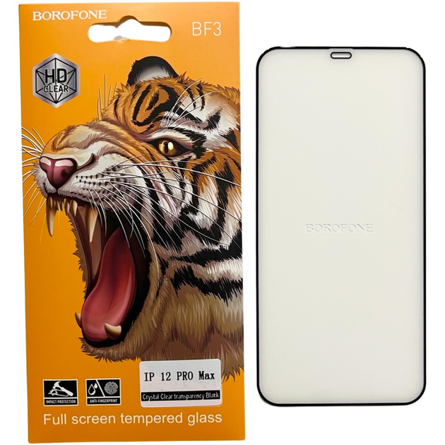 Защитное стекло Borofone BF3 HD for Apple Iphone 12 Pro Max Чёрный - изображение 2