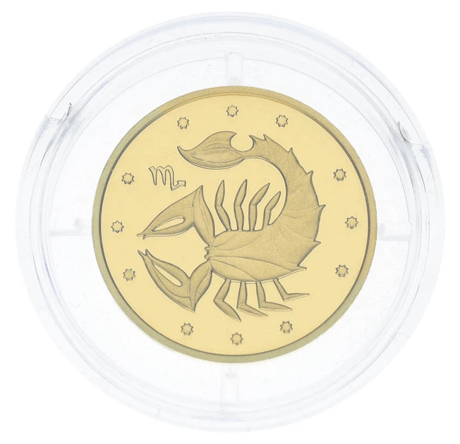 Монета Украина 2 гривны 2007 Золото Proof Знаки зодиака - Скорпион (Au 999.9, 1,24 грамм) - Фото 4 Монета Украина 2 гривны 2007 Золото Proof Знаки зодиака - Скорпион (Au 999.9, 1,24 грамм) - изображение 4