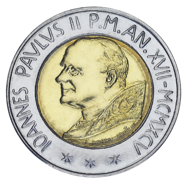 Монета Ватикан 500 лір 1995 Біметал UNC Енциклічний лист - Фото 2 Монета Ватикан 500 лір 1995 Біметал UNC Енциклічний лист - зображення 2