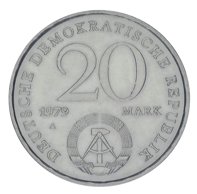 Монета Германия 20 марок 1979 F-VF А 30 лет ГДР - Фото 2 Монета Германия 20 марок 1979 F-VF А 30 лет ГДР - изображение 2