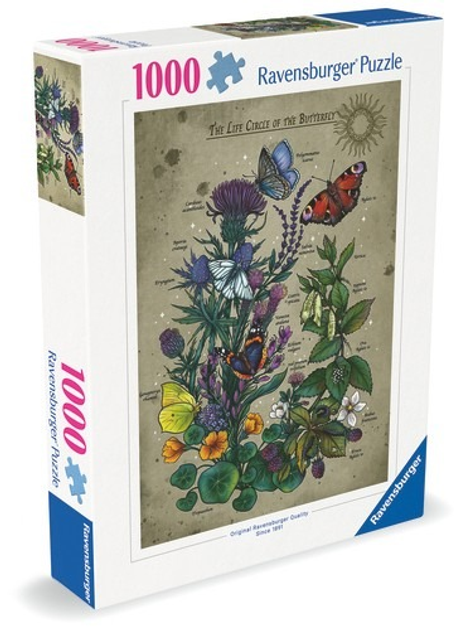 Пазл Ravensburger Життєве коло метелика 70 x 50 см 1000 деталей (12001435) (4005555014355) - зображення 1