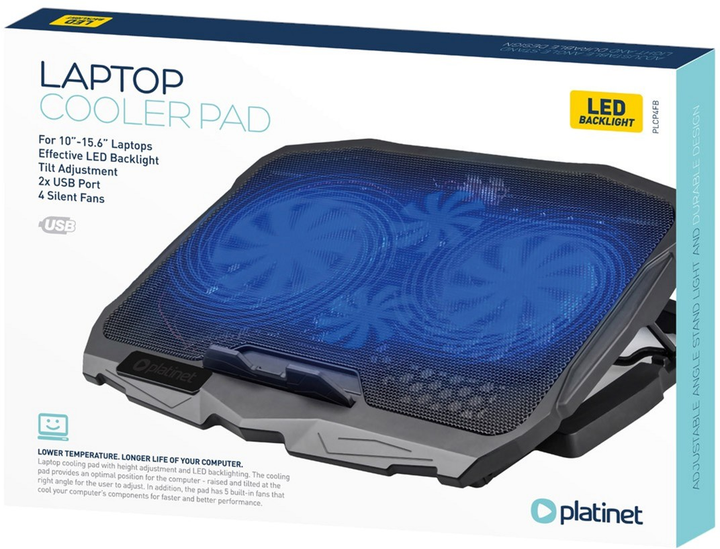 Підставка для ноутбука Platinet Laptop Cooler Pad 4 Fans Black (PLCP4FB) - зображення 8