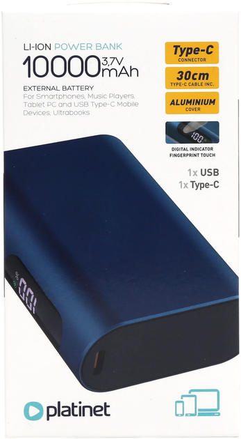 УМБ Platinet 10000 mAh SCP 22.5W Blue (PMPB742BL) - зображення 12