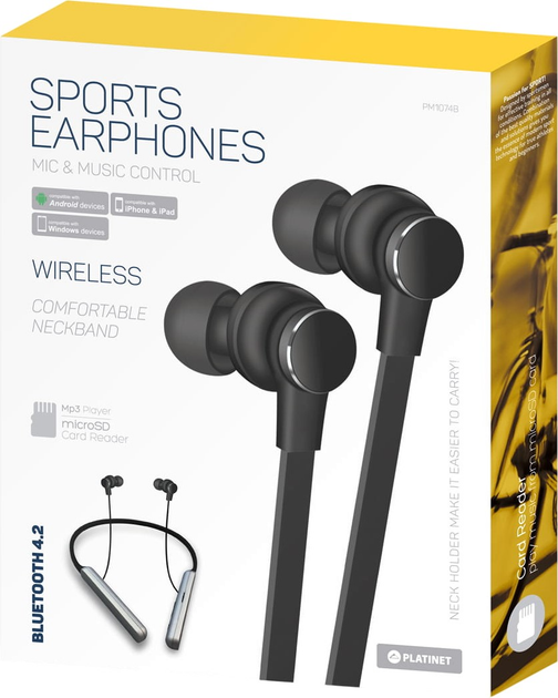 Słuchawki Platinet In-Ear Earphones Hoop PM1074 Black (PM1074B) - obraz 3