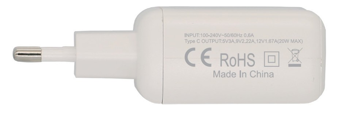 Мережевий зарядний пристрій Rebeltec H150 Turbo PD 20W USB Type-C White (RBLAKT00015) - зображення 3