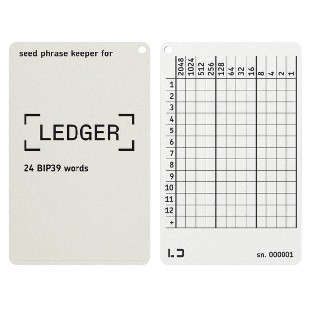 Мнемонический планшет Lapua Dev Seed phrase keeper 12+1 BIP39 for Ledger (LL12+1BIP39) - изображение 1