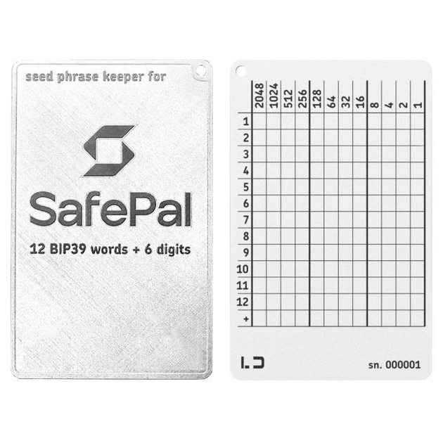 Мнемонический планшет Lapua Dev Seed phrase keeper 12+1 BIP39 for Safepal (LS12+1BIP39) - изображение 1
