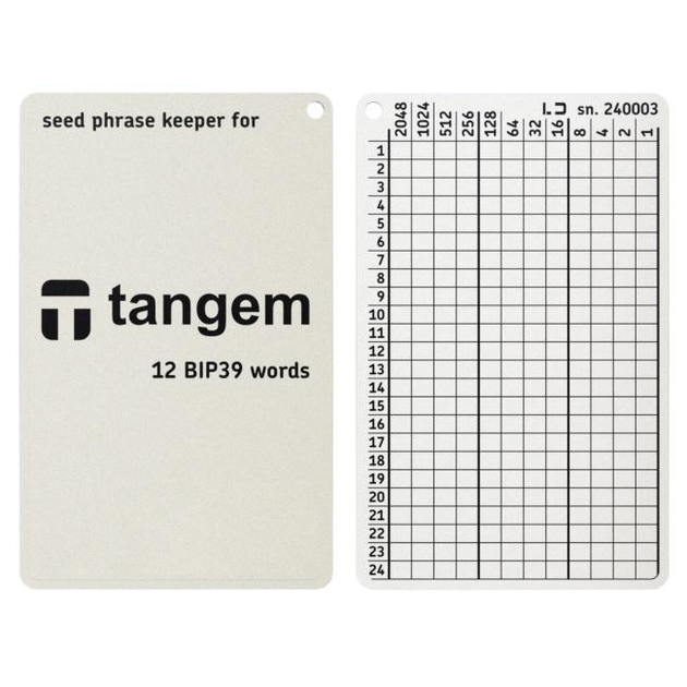 Мнемонический планшет Lapua Dev Seed phrase keeper 24 BIP39 for Tangem (LT24BIP39) - изображение 1