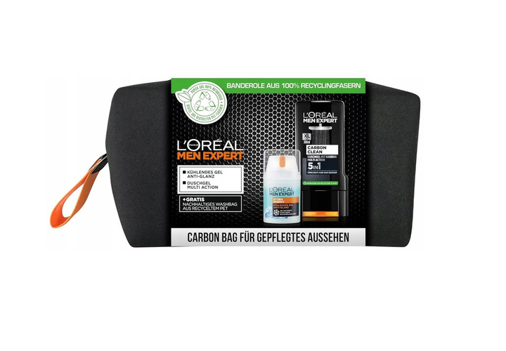 Подарунковий набір L'Oreal Men Expert Carbon (косметичка+гель для душу 300 мл +крем-гель для обличчя) (4037900440762) - Фото 1 Подарунковий набір L'Oreal Men Expert Carbon (косметичка+гель для душу 300 мл +крем-гель для обличчя) (4037900440762) - изображение 1