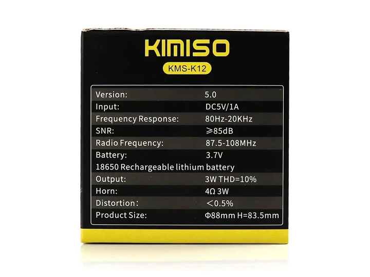 Мінідинамік Bluetooth Kimiso KMS-K12 пластик з картридером та FM радіо - зображення 6