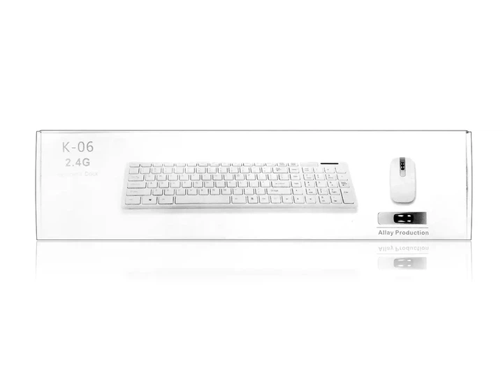 Клавиатура беспроводная мышь компл K06 классическая для пк и ноутбука оптическая лазерная 1600 dpi - изображение 3