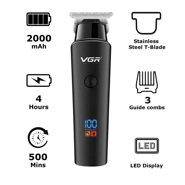Триммер VGR V-937 нержавеющая сталь аккумулятор 2000 мАч USB-Type C - изображение 5